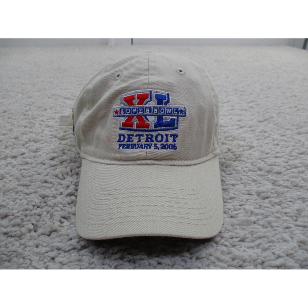 Vintage Pittsburgh Steelers Hat Cap Mens Beige Strap Back Reebok NFL Super Bowl